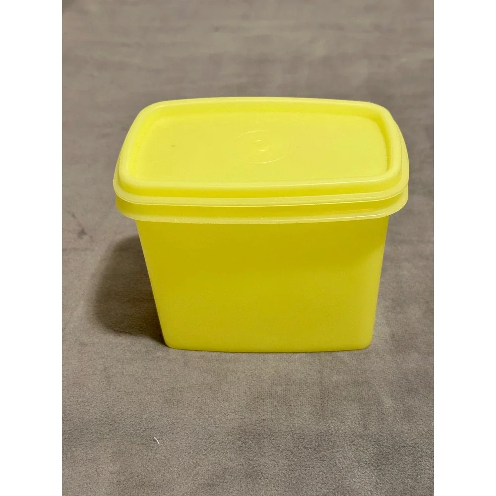 Vintage Tupperware Yellow Rectangular Storage Container Retro Kitchen
